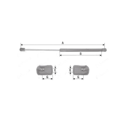 SIŁOWNIK GAZOWY TYLNEJ SZYBY CASE 252550A2