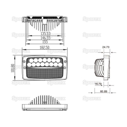 LAMPA ROBOCZA LED FENDT, MASSEY, 5400 LUMEN, 10-30V