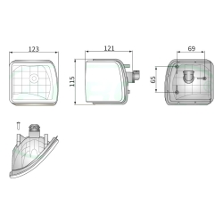 LAMPA ROBOCZA LEWA JOHN DEERE 6320 6520 AL172569