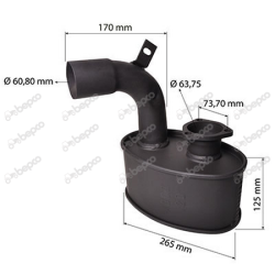 TŁUMIK MASSEY FERGUSON 6130 6140 3712928M2