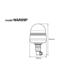 Lampa ostrzegawcza LED WAR09P, ECE R10 R65 39LED 12/24V IP56