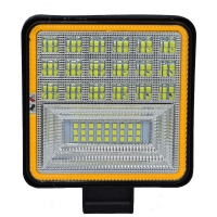 LAMPA ROBOCZA HALOGEN LED, 42 LED + OBRYSOWA DIODA, KWADRATOWA,