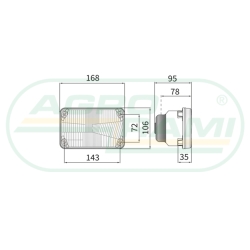 REFLEKTOR PRZEDNI LAMPA MASSEY FERGUSON 4245 6255 8260 RE.27071